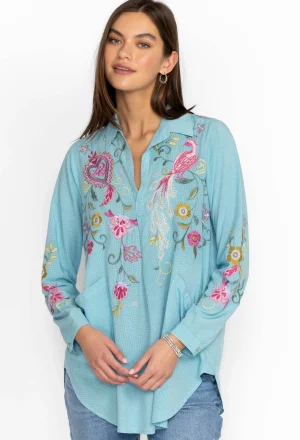 Women Johnny Was Ashlee Henley Popover Tunic