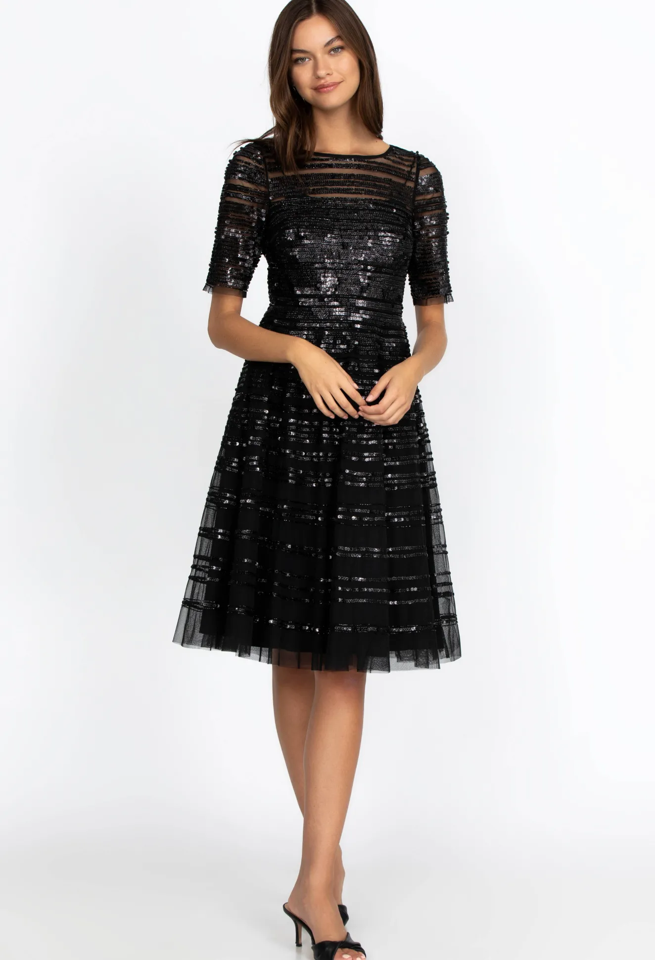 Women Johnny Was Beaded Mesh Dress