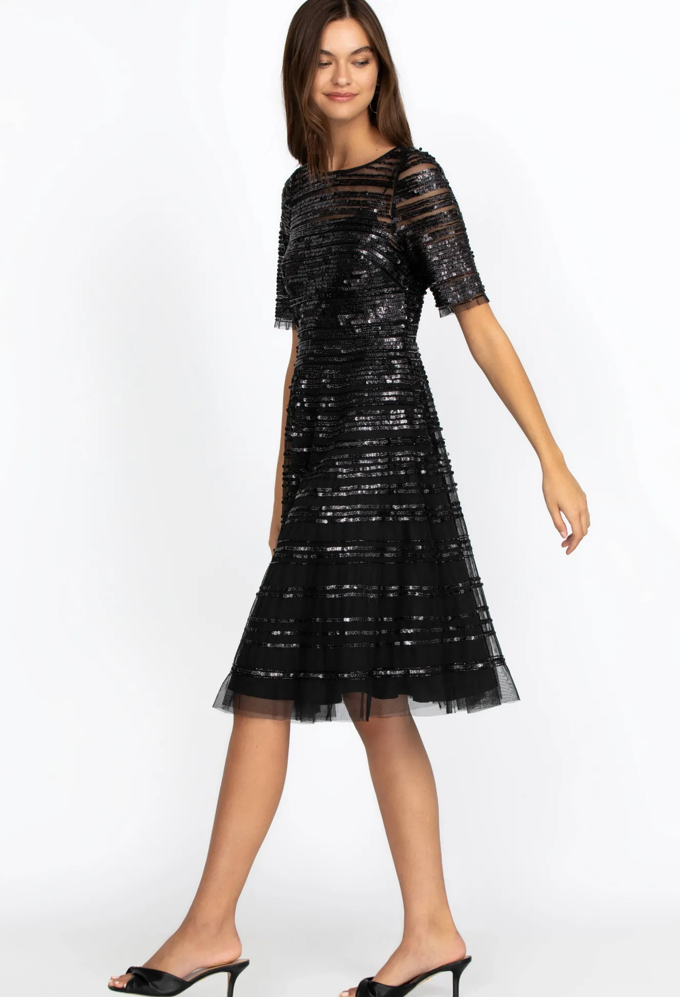 Women Johnny Was Beaded Mesh Dress
