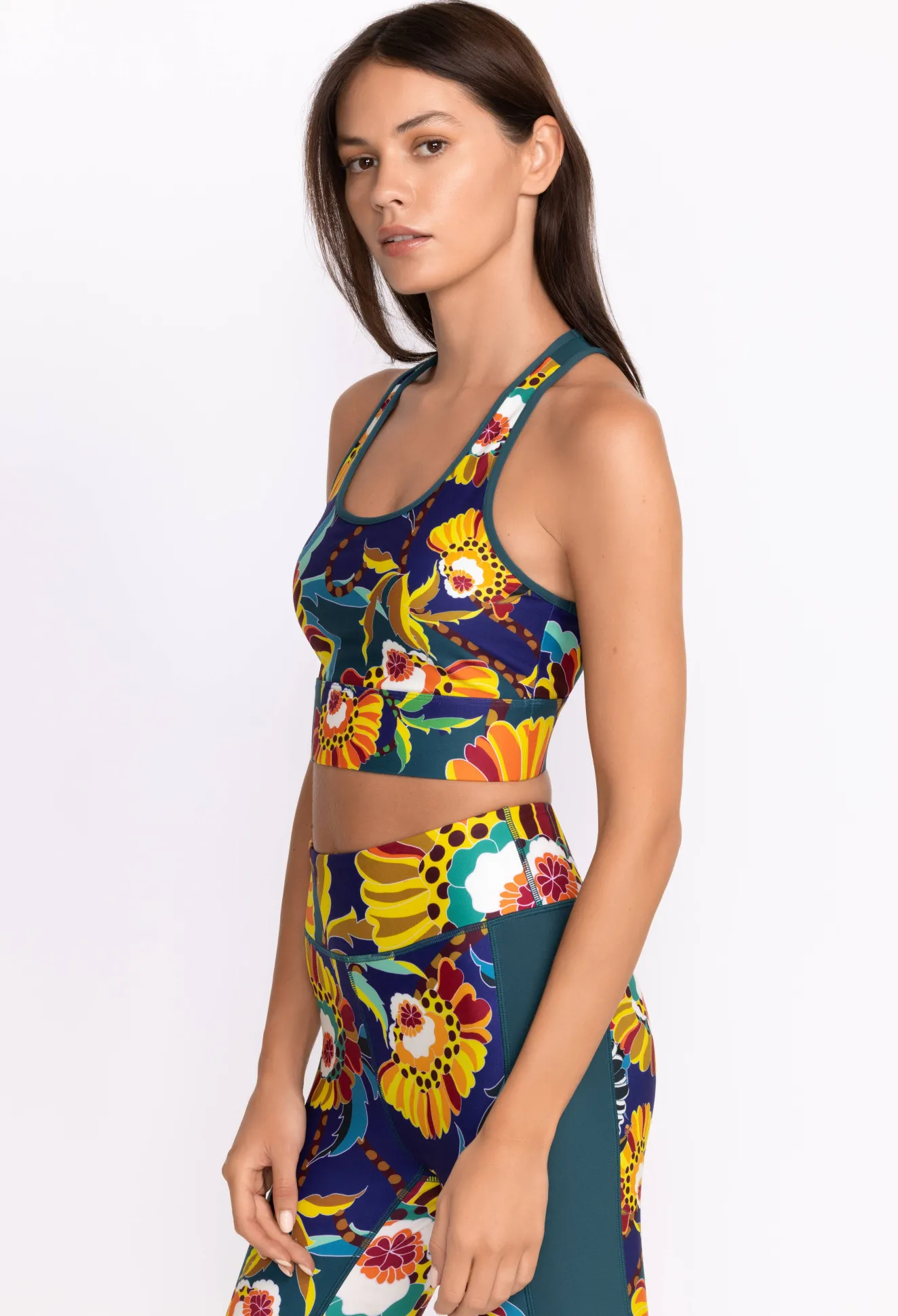 Women Johnny Was Bee Active Mesh Back Longline Bra