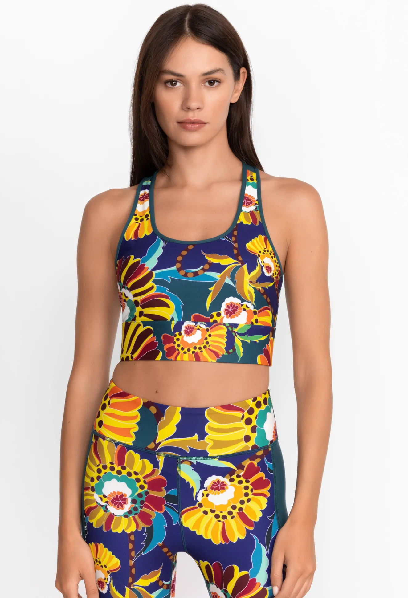 Women Johnny Was Bee Active Mesh Back Longline Bra