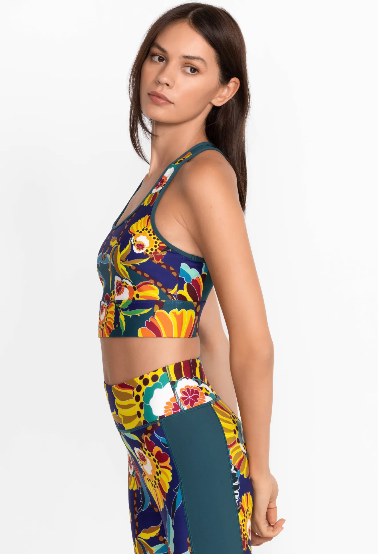 Women Johnny Was Bee Active Mesh Back Longline Bra