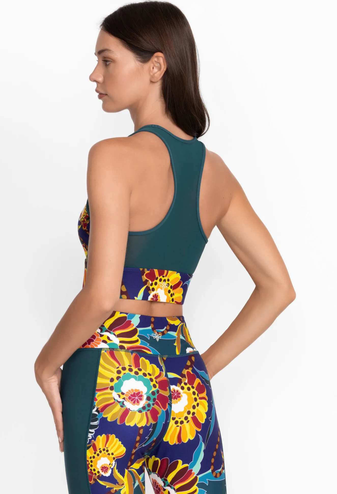 Women Johnny Was Bee Active Mesh Back Longline Bra