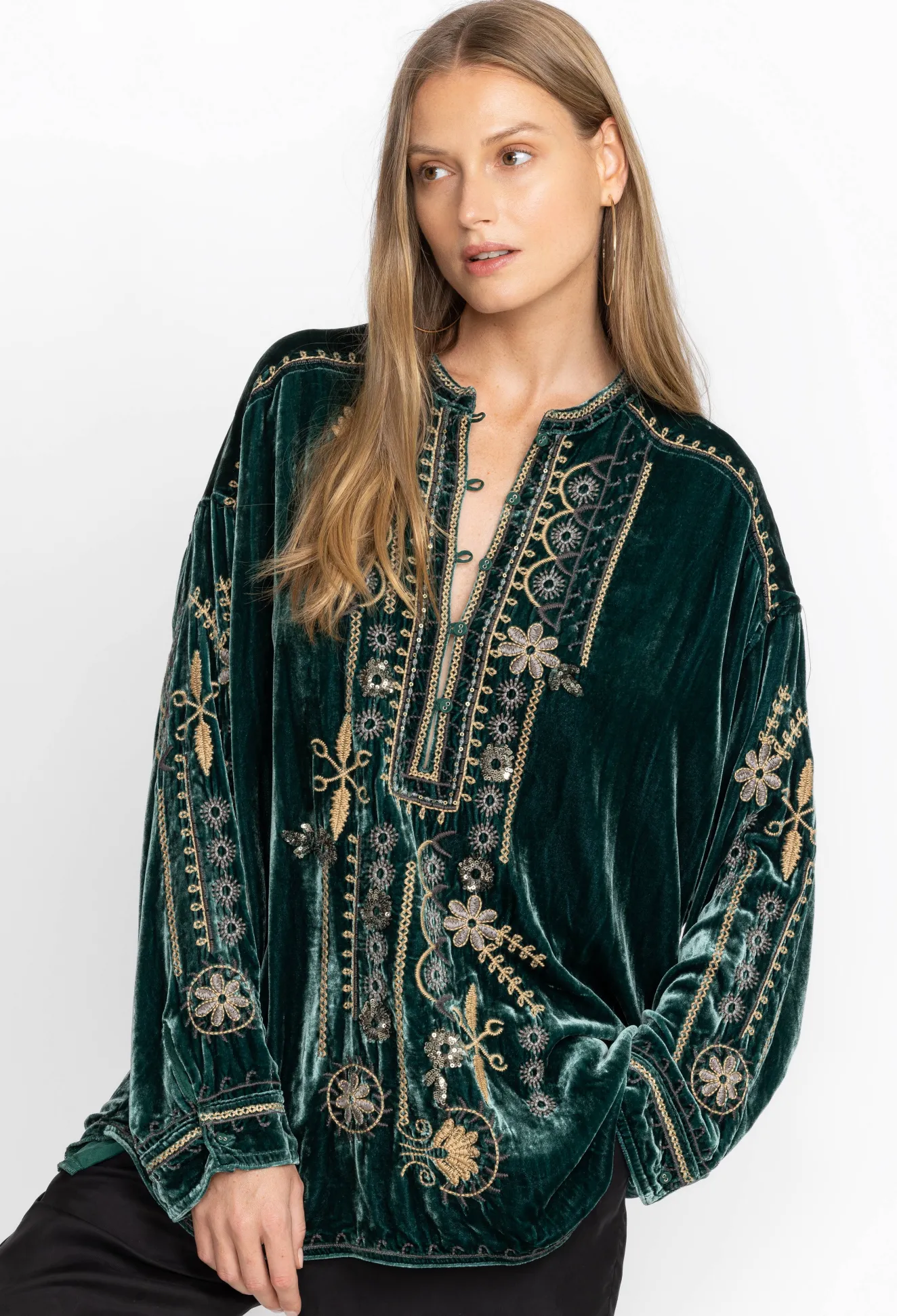 Women Johnny Was Belina Velvet Tunic