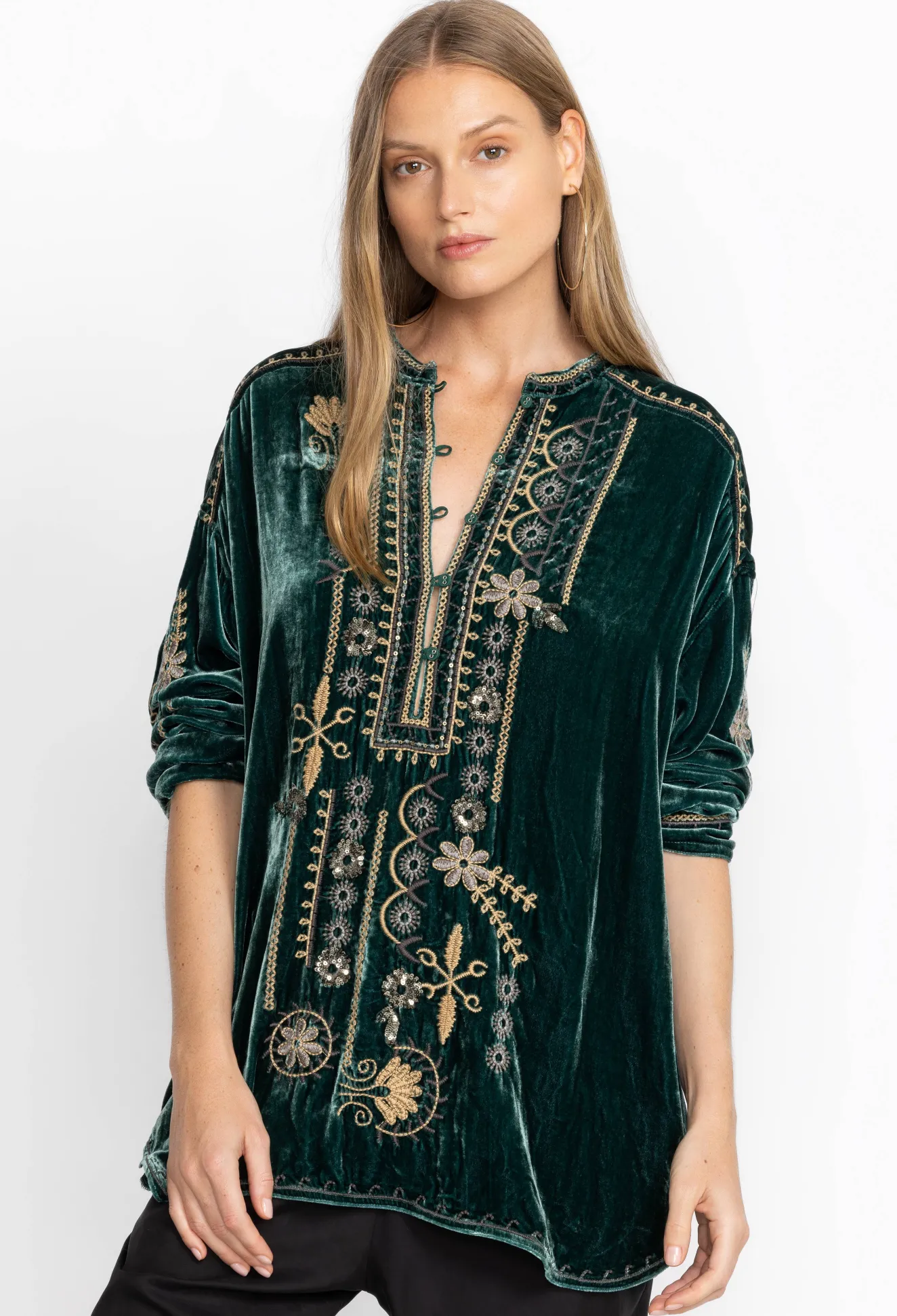 Women Johnny Was Belina Velvet Tunic