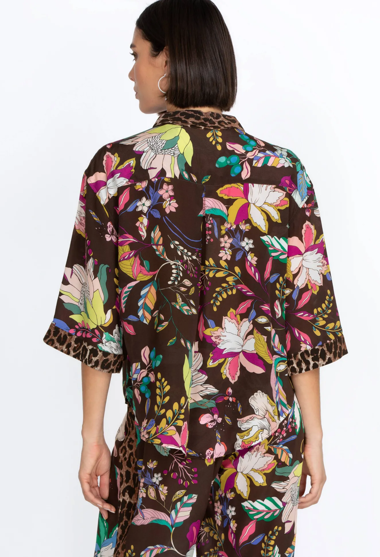 Women Johnny Was Boxy Silk Shirt