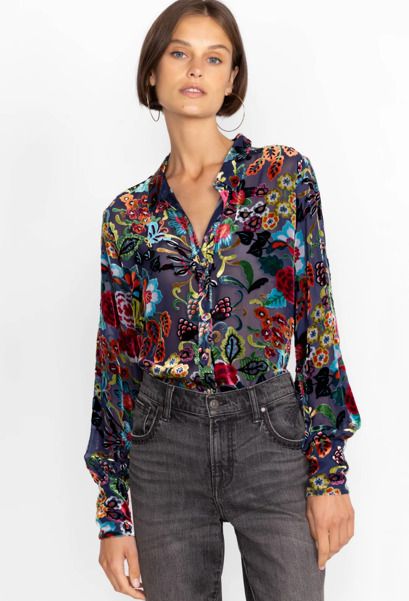 Women Johnny Was Burnout Yrene Blouse