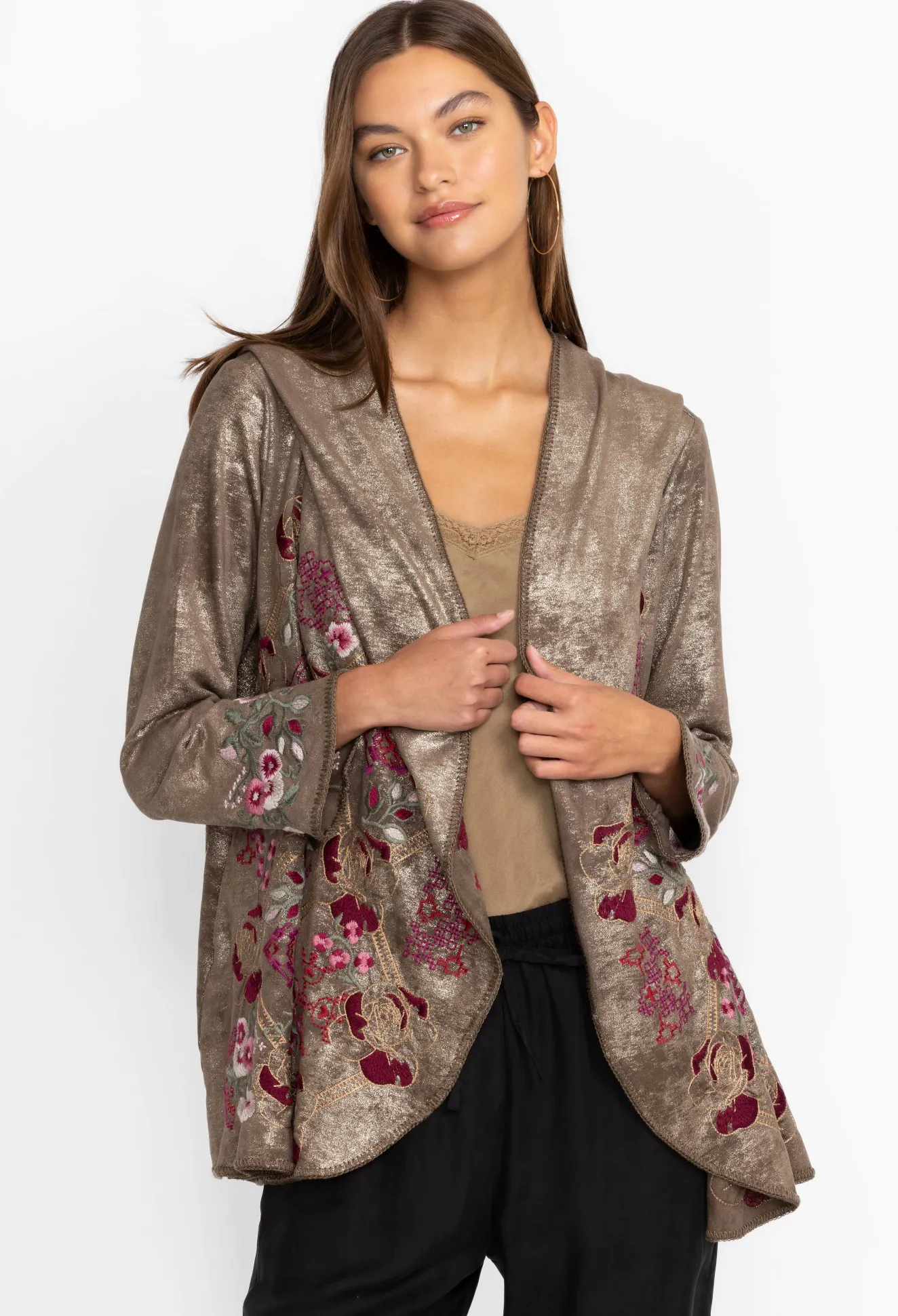 Women Johnny Was Claudette Metallic Sweater