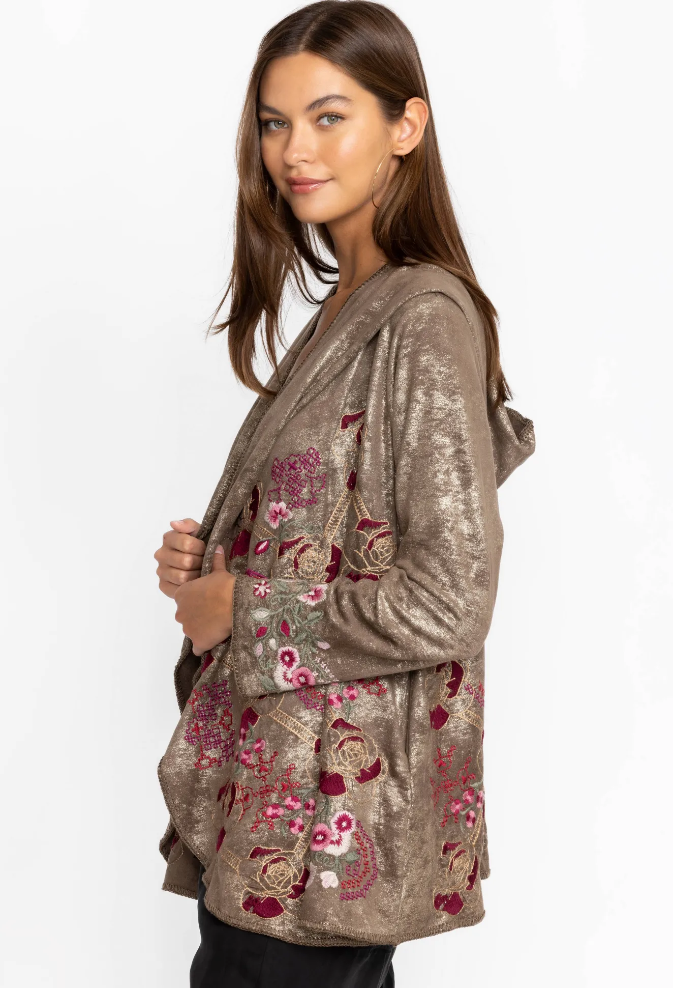 Women Johnny Was Claudette Metallic Sweater