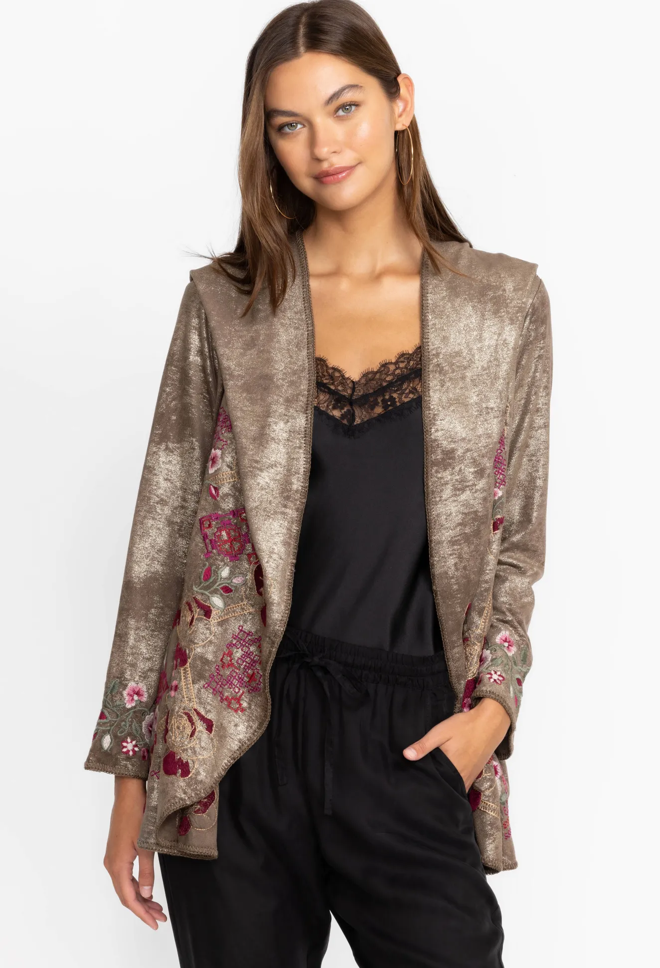 Women Johnny Was Claudette Metallic Sweater