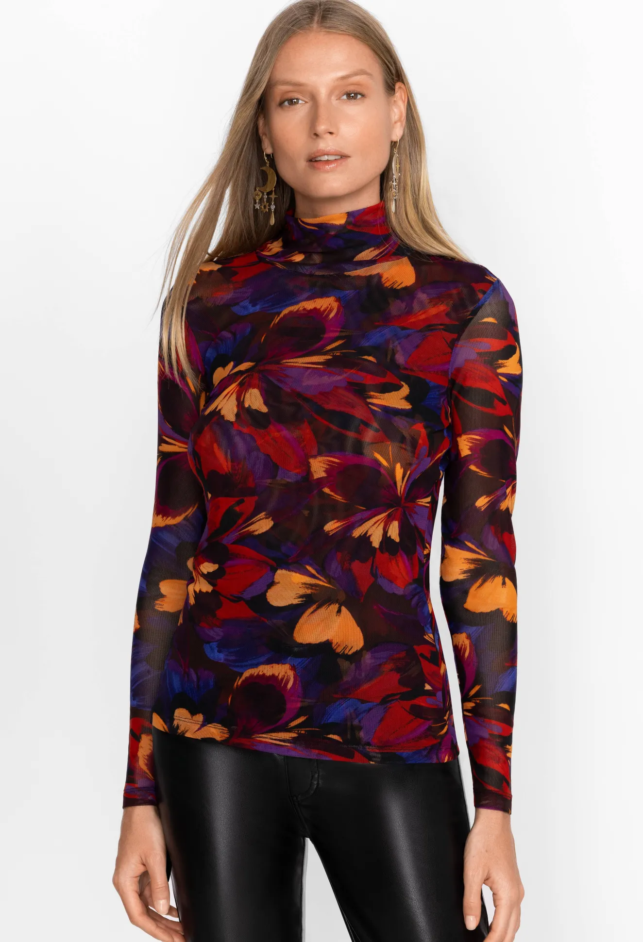 Women Johnny Was Eclipse Blooms Mesh Tee