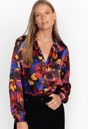 Women Johnny Was Eclipse Blooms Silk Shirt