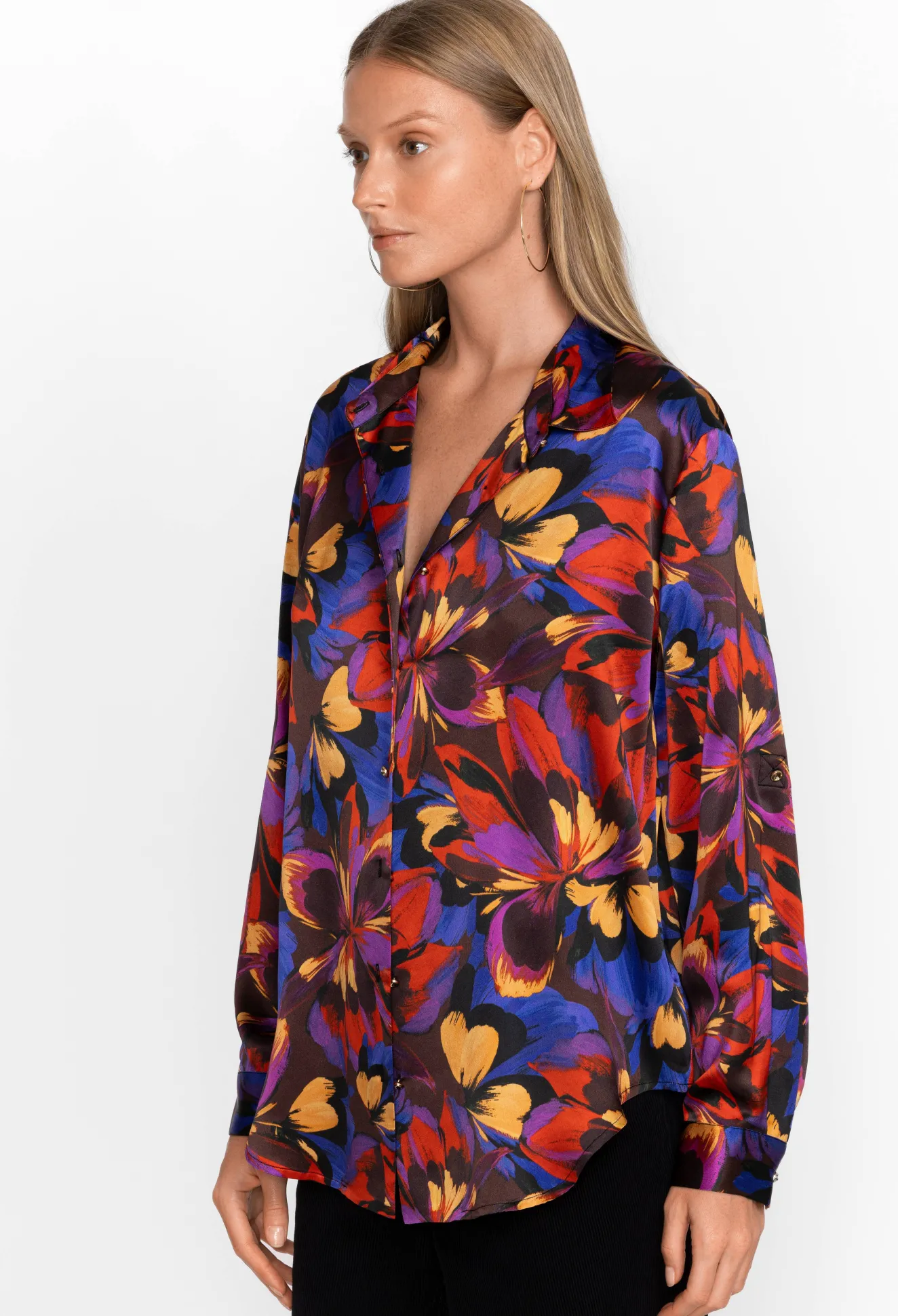 Women Johnny Was Eclipse Blooms Silk Shirt
