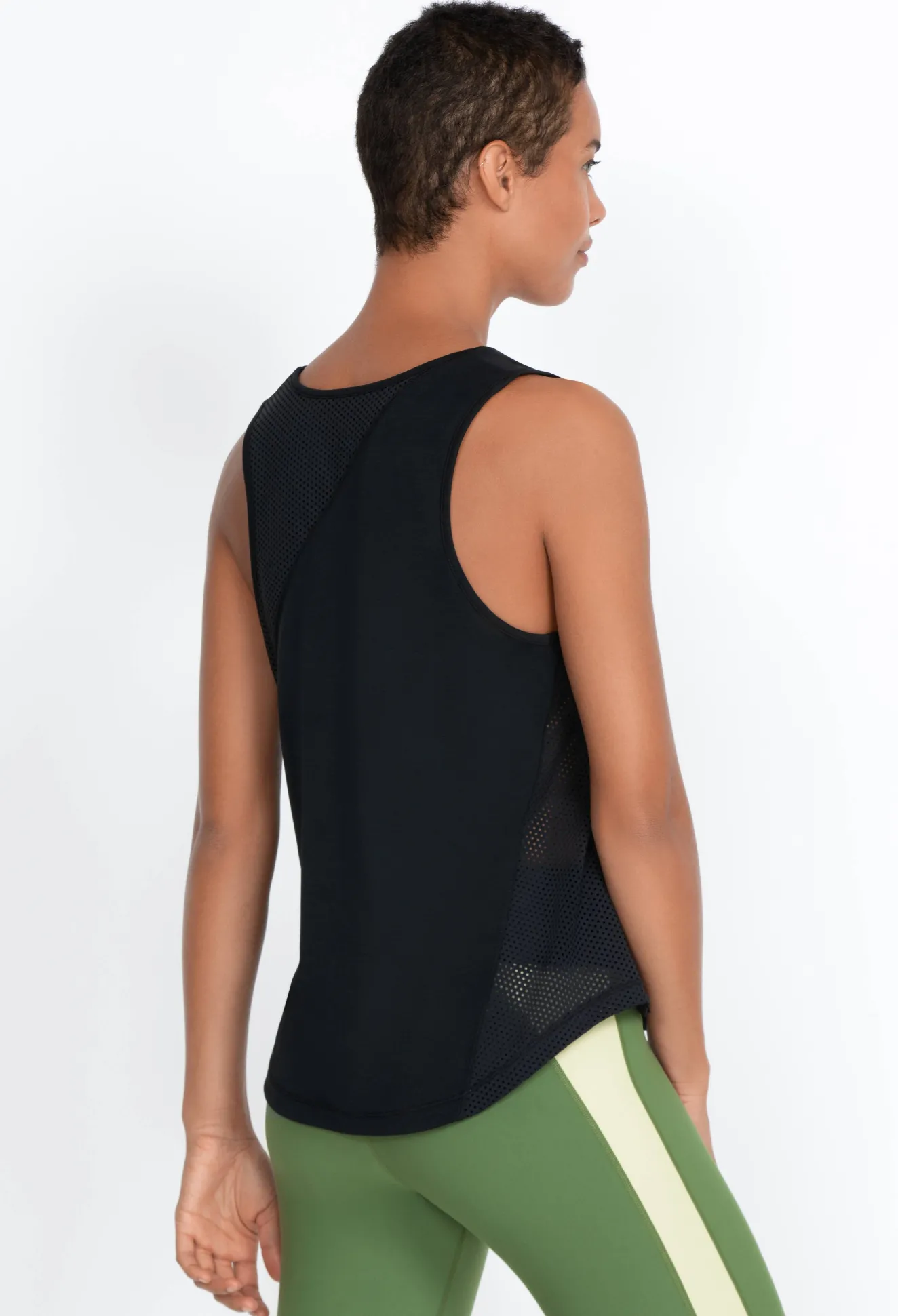 Women Johnny Was Effect Mesh Contrast Tank