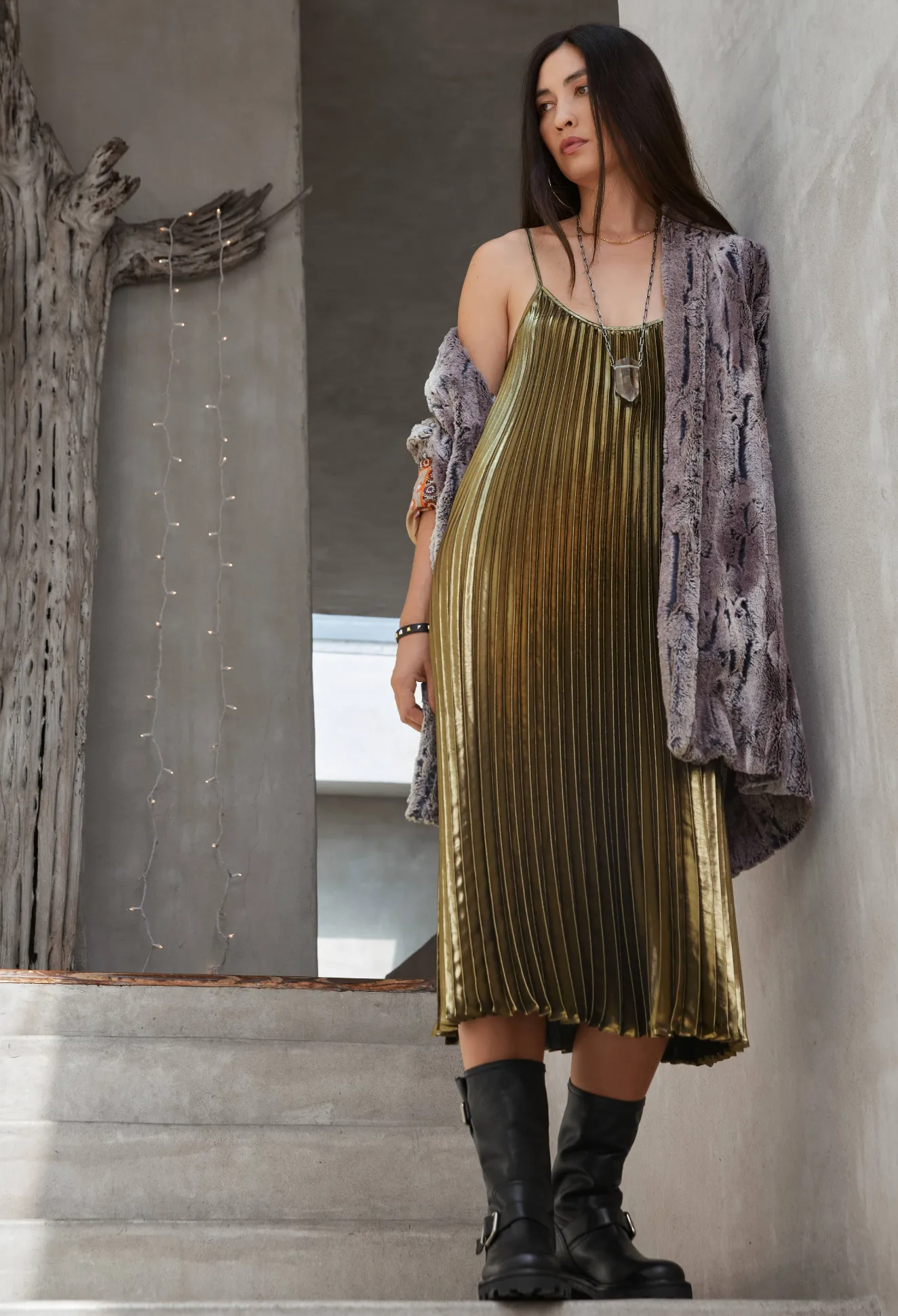 Women Johnny Was En Gem Pleated Midi Dress