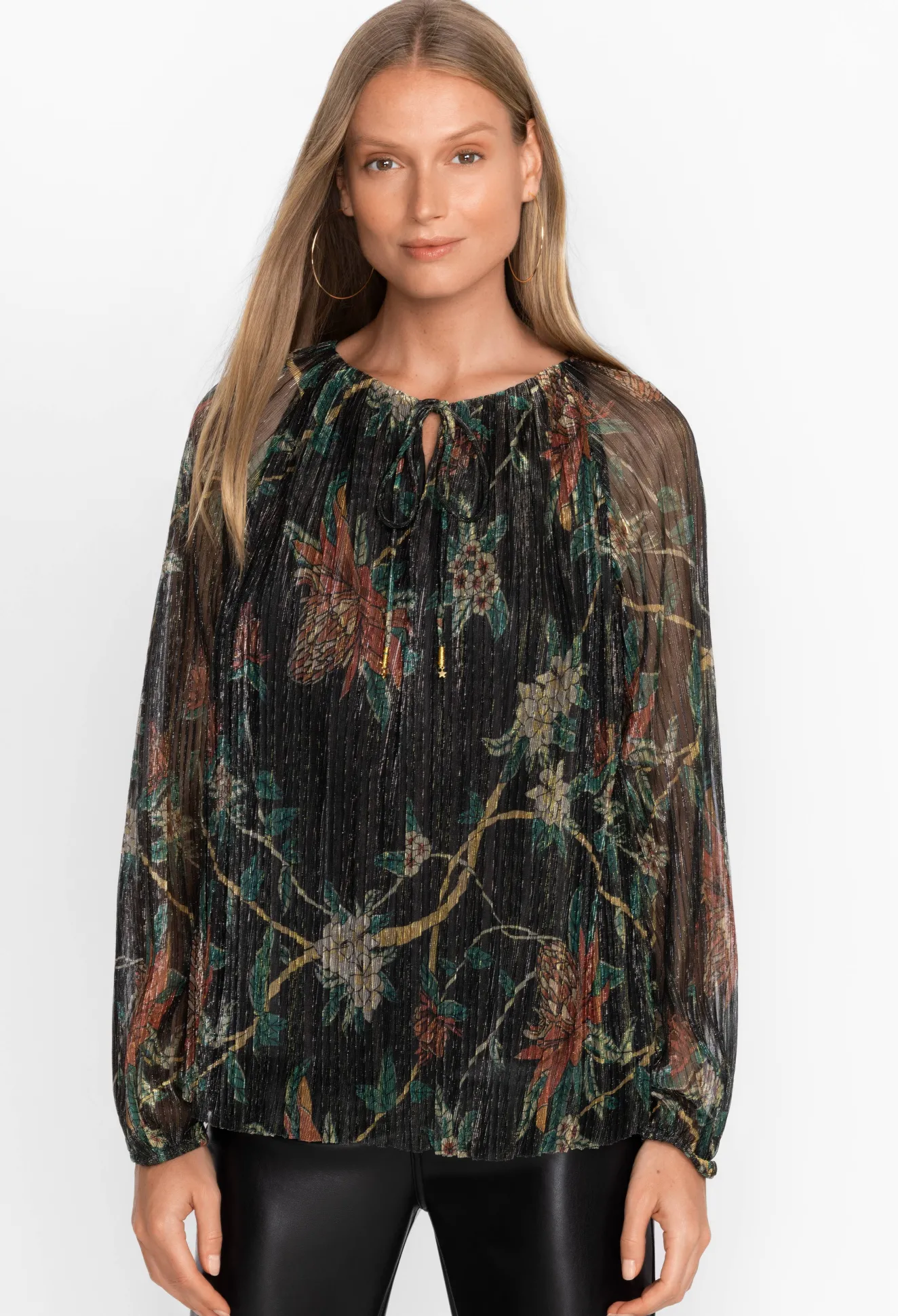 Women Johnny Was Evelina Metallic Blouse