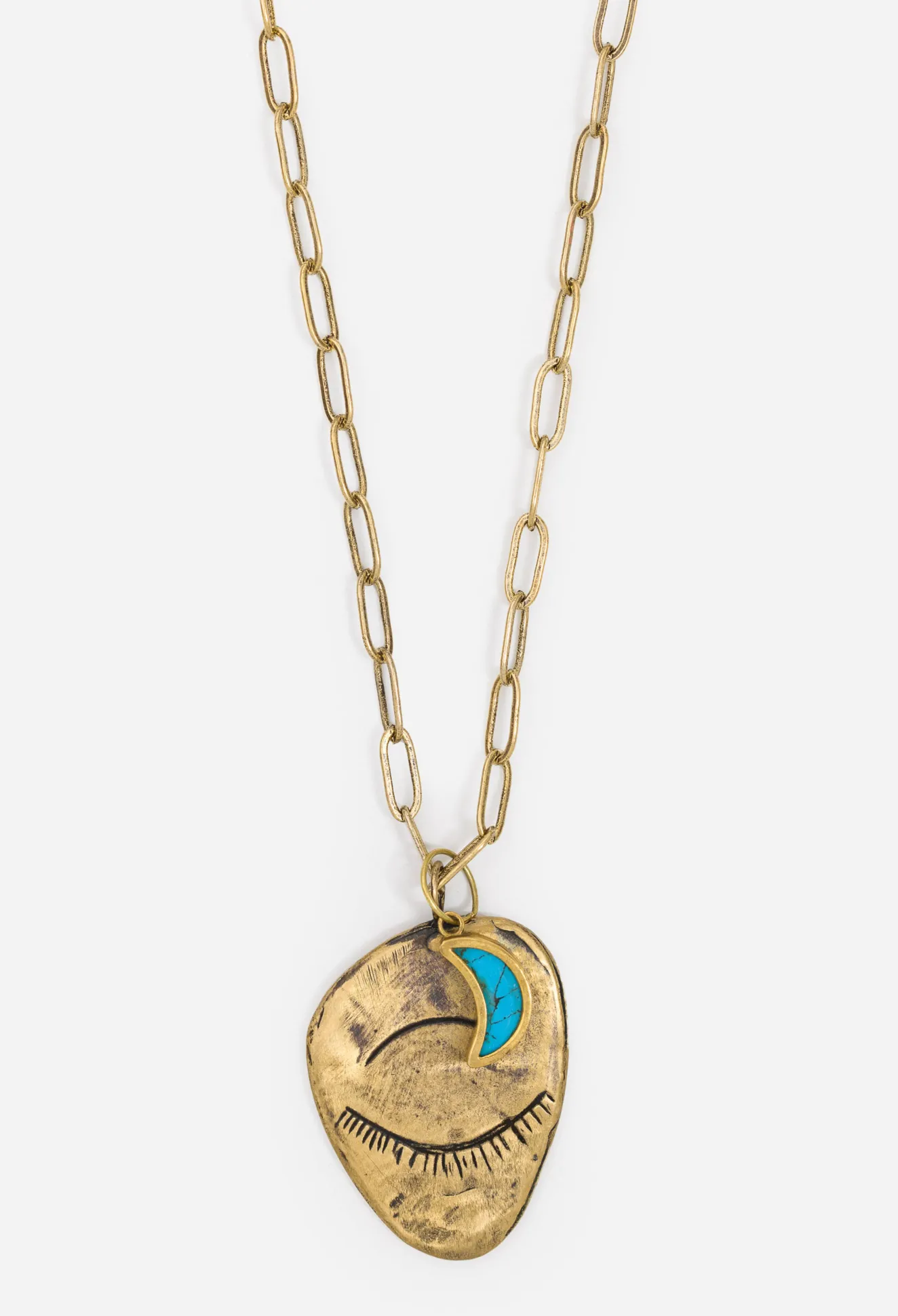 Women Johnny Was Evil Eye And Moon Charm Necklace