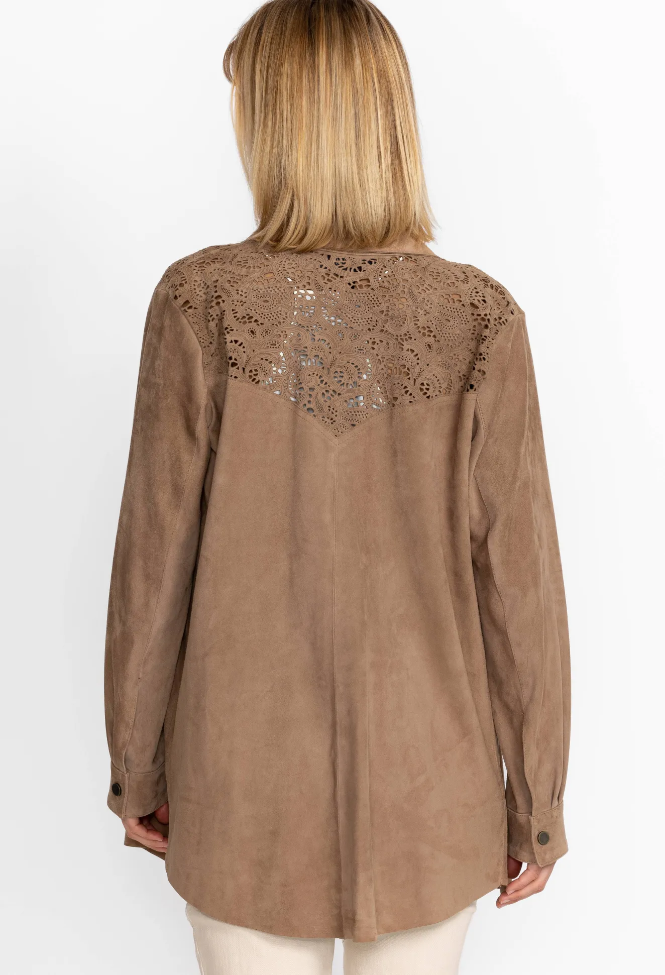 Women Johnny Was Fiore Suede Western Shacket