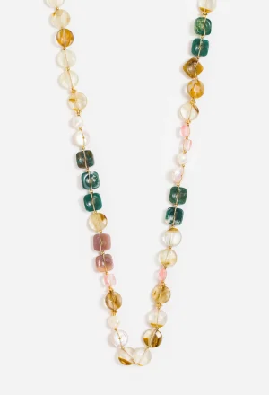 Women Johnny Was Flat Stone Bead Necklace