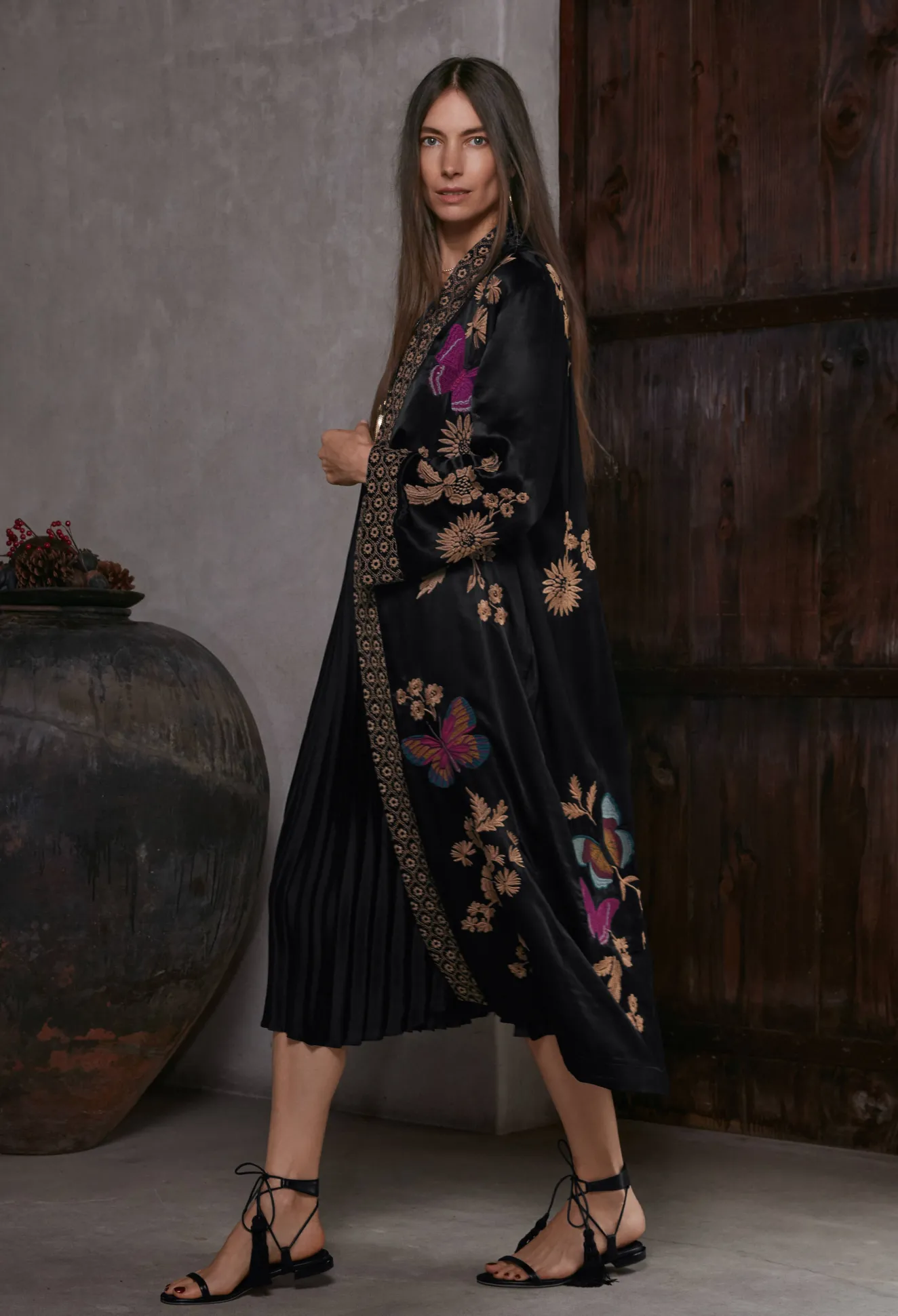 Women Johnny Was Gemma Pleated Midi Dress