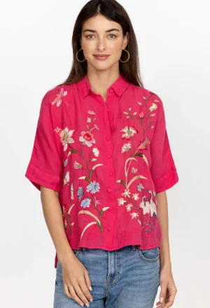Women Johnny Was Geniveve Relaxed Dolman Shirt