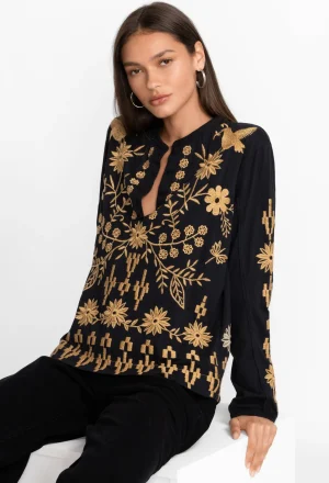 Women Johnny Was Georgina Raw Seam Henley