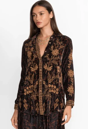 Women Johnny Was Georgina Velvet Oversized Shirt