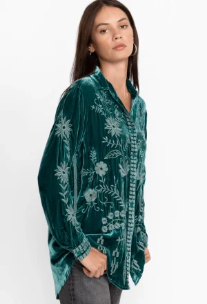Women Johnny Was Georgina Velvet Oversized Shirt