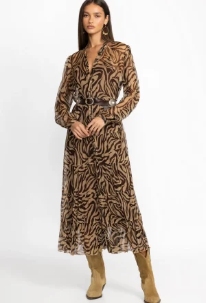 Women Johnny Was Golden Days Silk Midi Dress