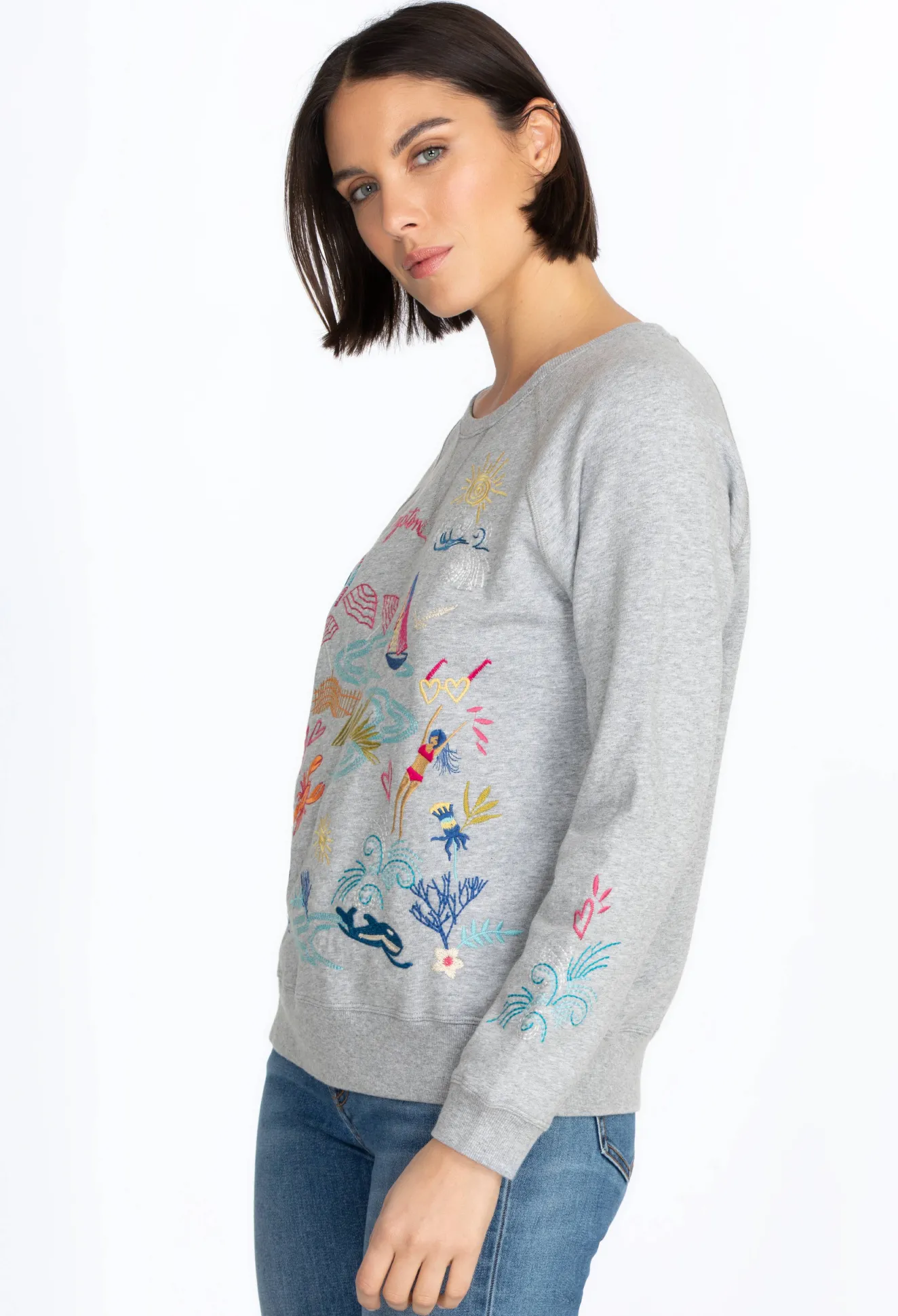 Women Johnny Was Hamptons Raglan Sweatshirt