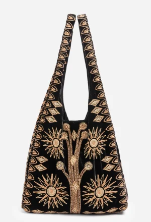 Women Johnny Was Heidi Velvet Slouchy Tote