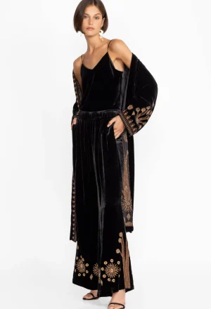 Women Johnny Was Heidi Velvet Wide Leg Pant
