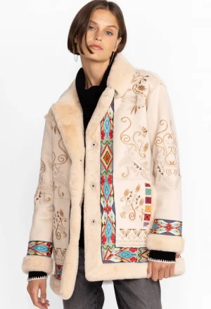 Women Johnny Was Hepburn Ski Fur Coat