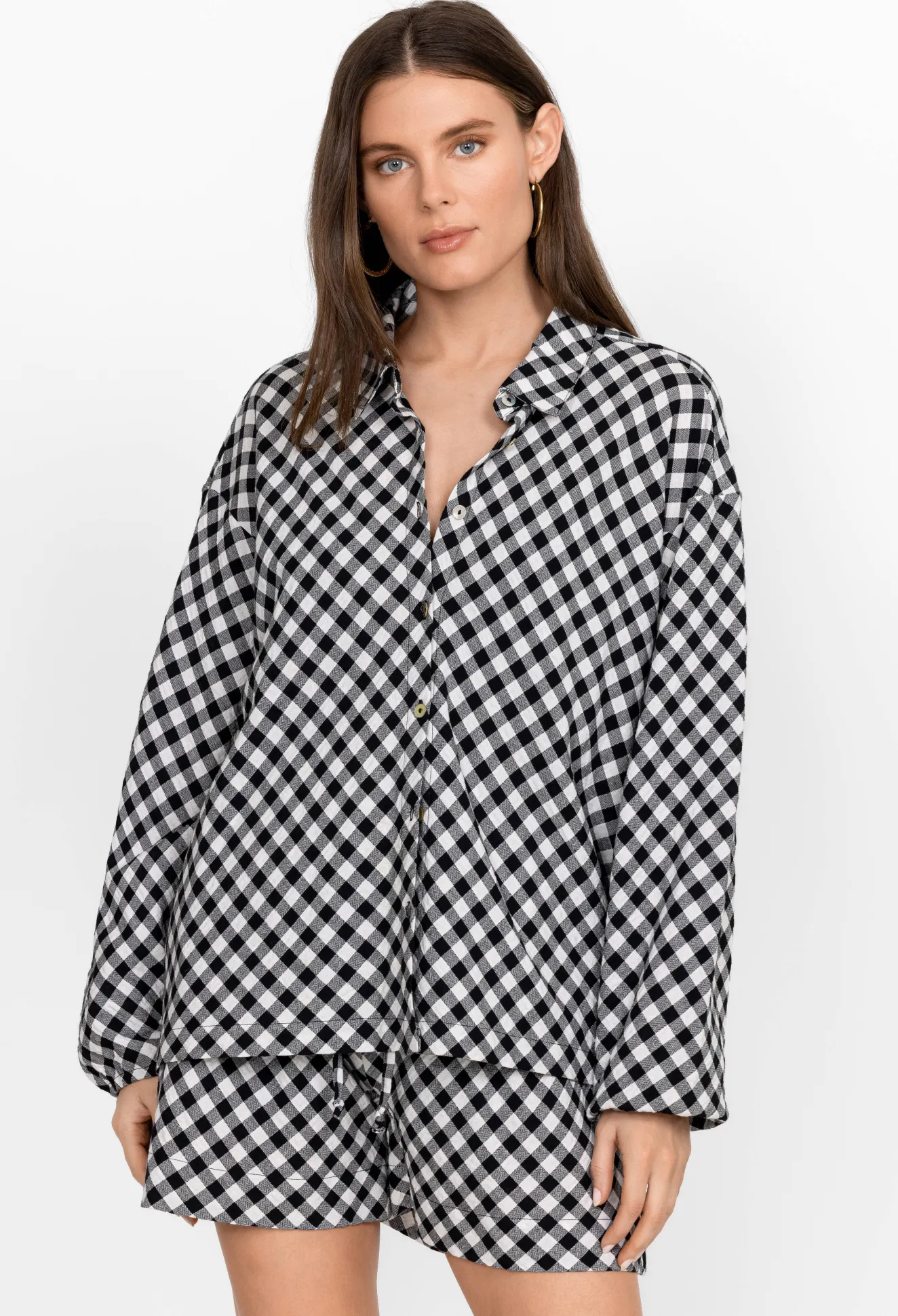 Women Johnny Was High Low Button Shirt