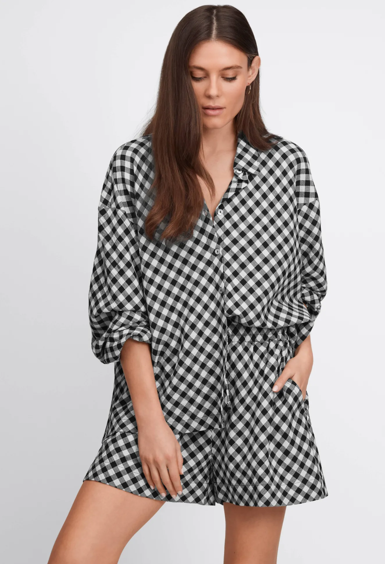 Women Johnny Was High Low Button Shirt