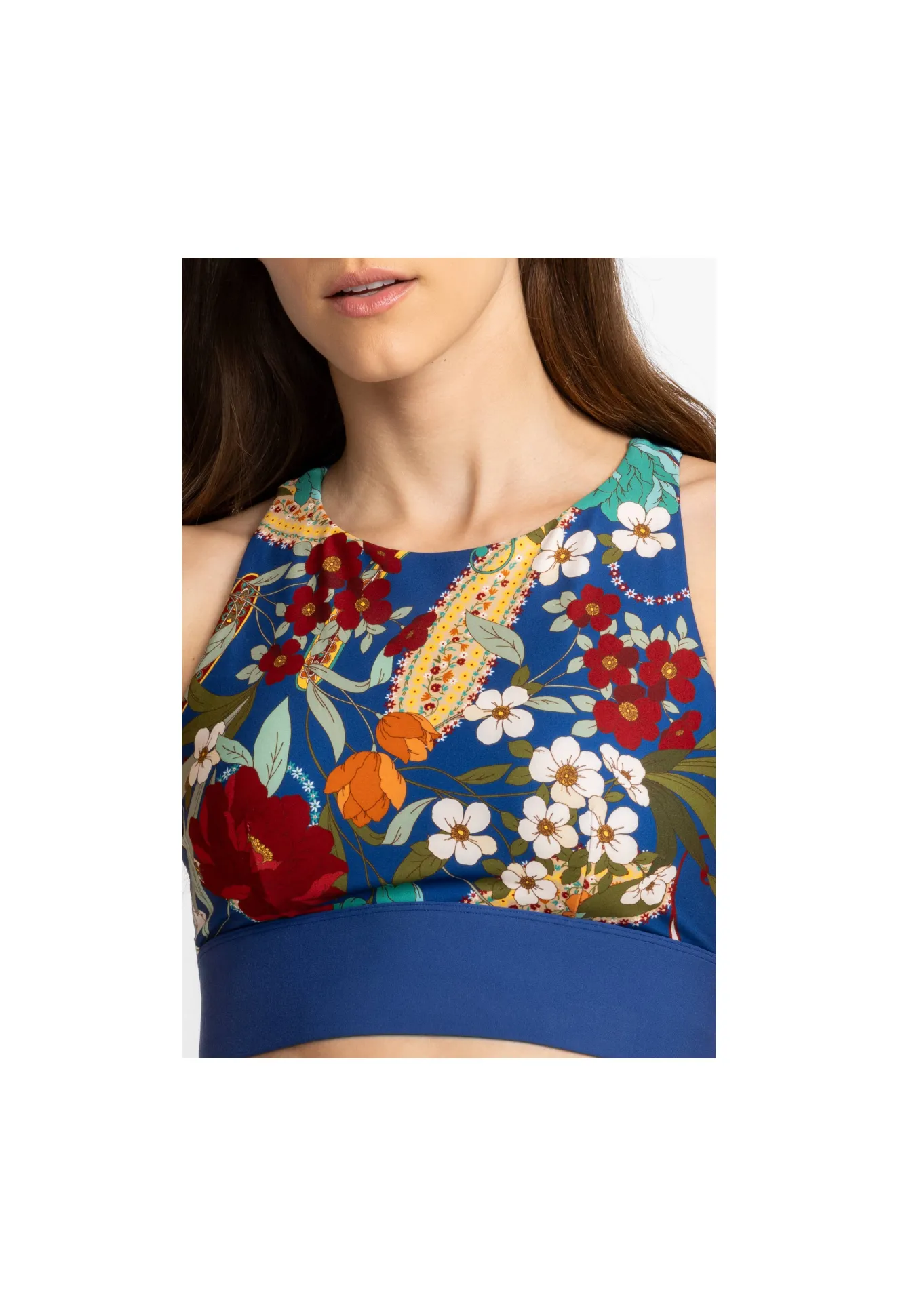 Women Johnny Was High Neck Cutout Sports Bra