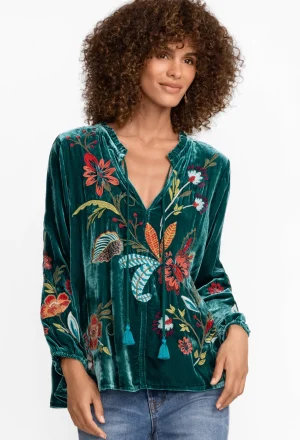 Women Johnny Was Isabella Velvet Field Blouse