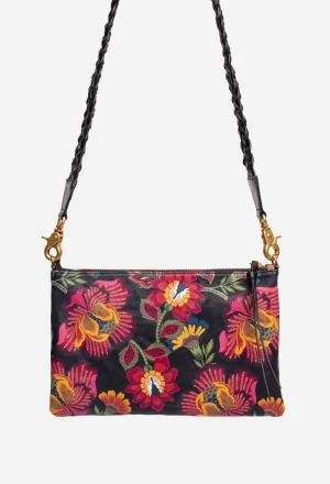 Women Johnny Was Italian Leather Clutch Crossbody