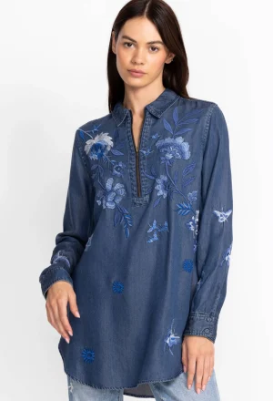 Women Johnny Was Jazmine Zipup Shirt Tunic