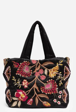 Women Johnny Was Lilith Quilted Satin Tote