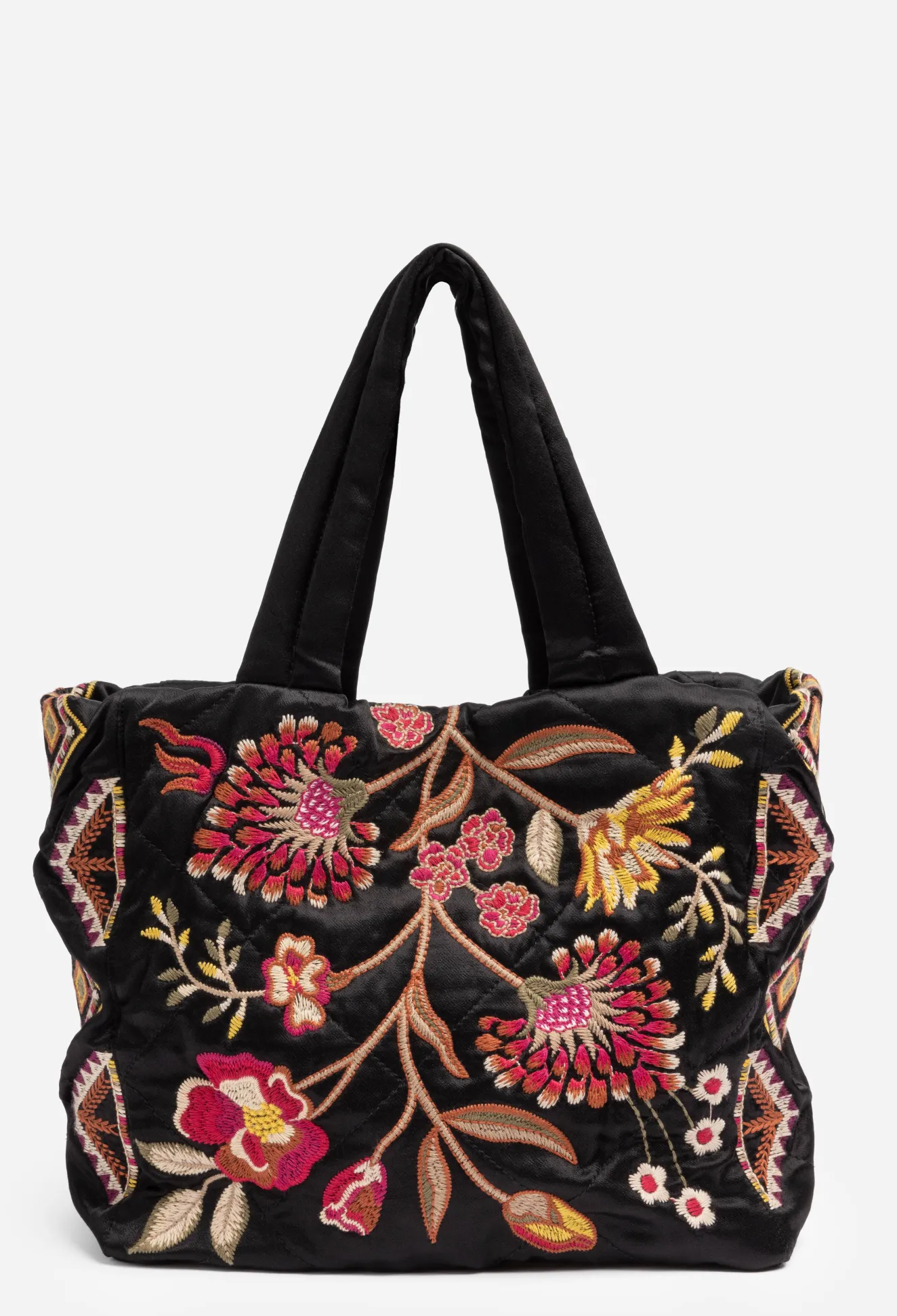 Women Johnny Was Lilith Quilted Satin Tote