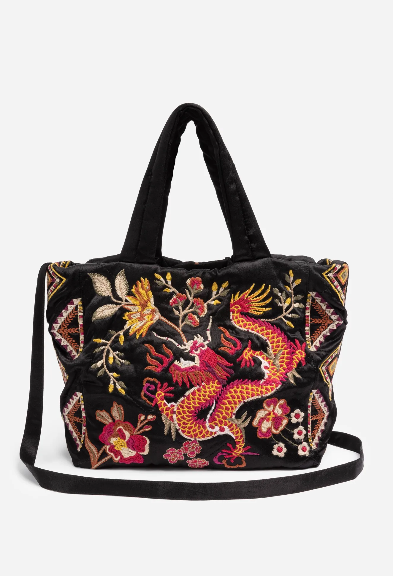 Women Johnny Was Lilith Quilted Satin Tote