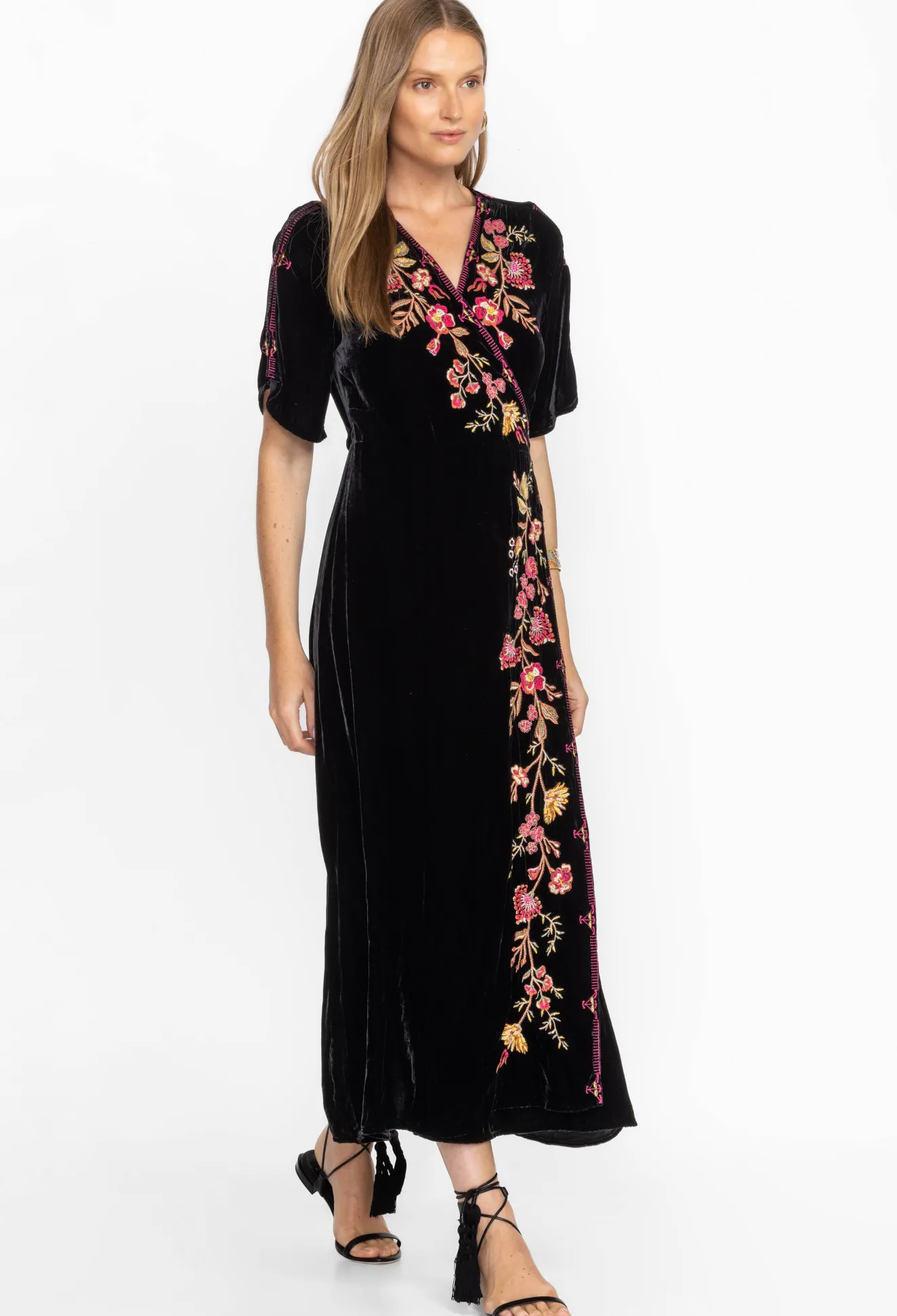 Women Johnny Was Lilith Velvet Wrap Dress