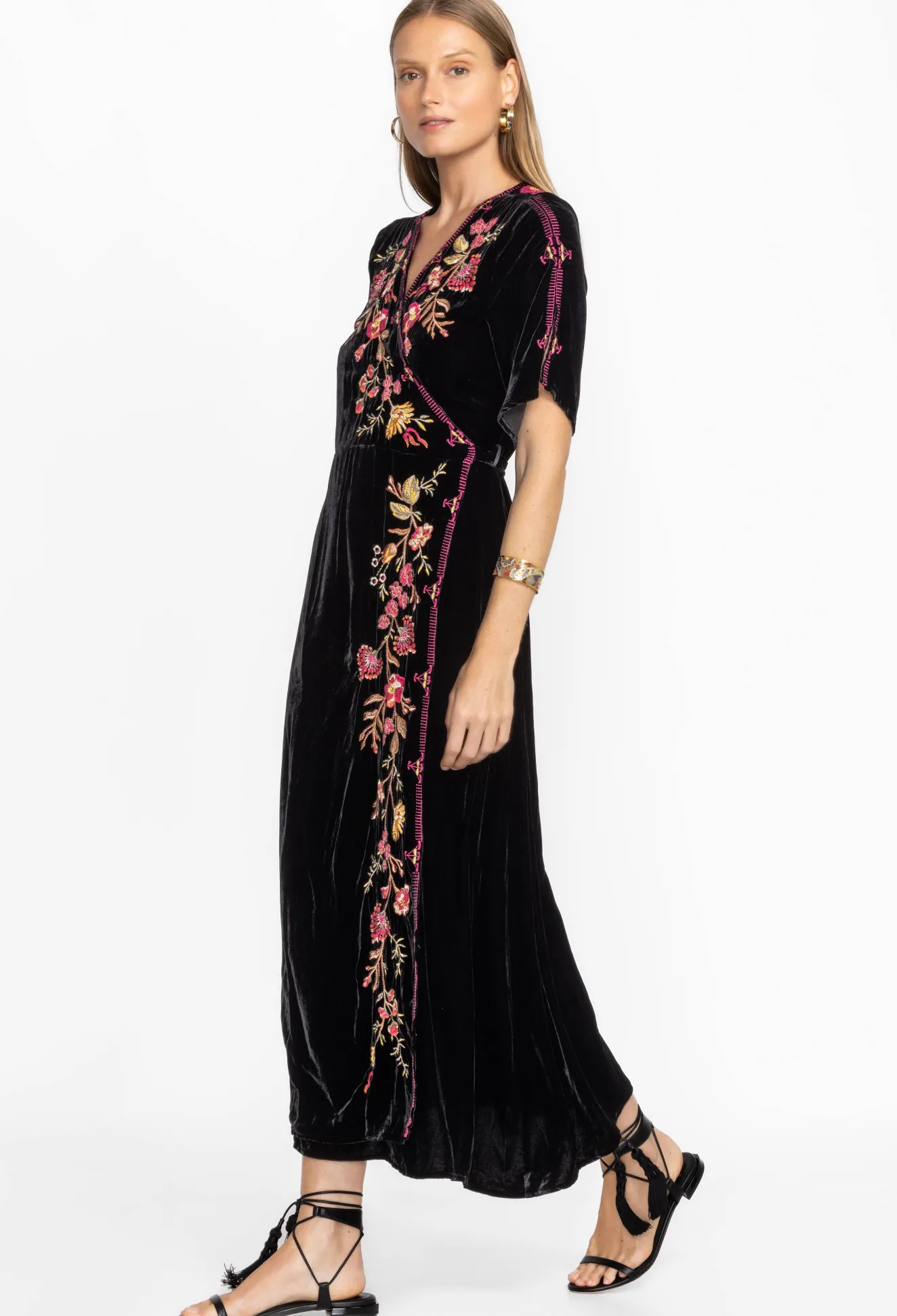 Women Johnny Was Lilith Velvet Wrap Dress