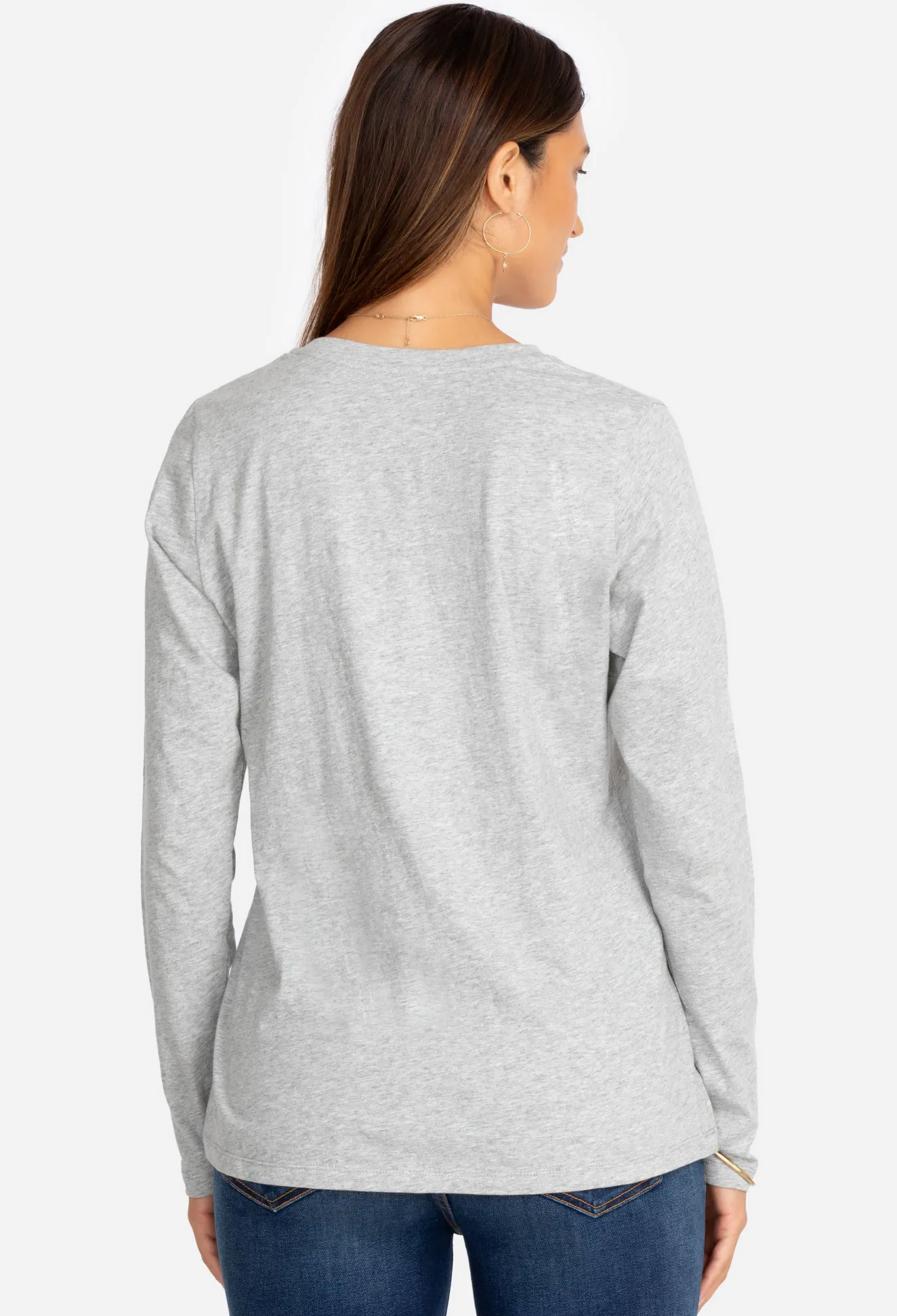 Women Johnny Was Long Sleeve V-Neck Layering Tee
