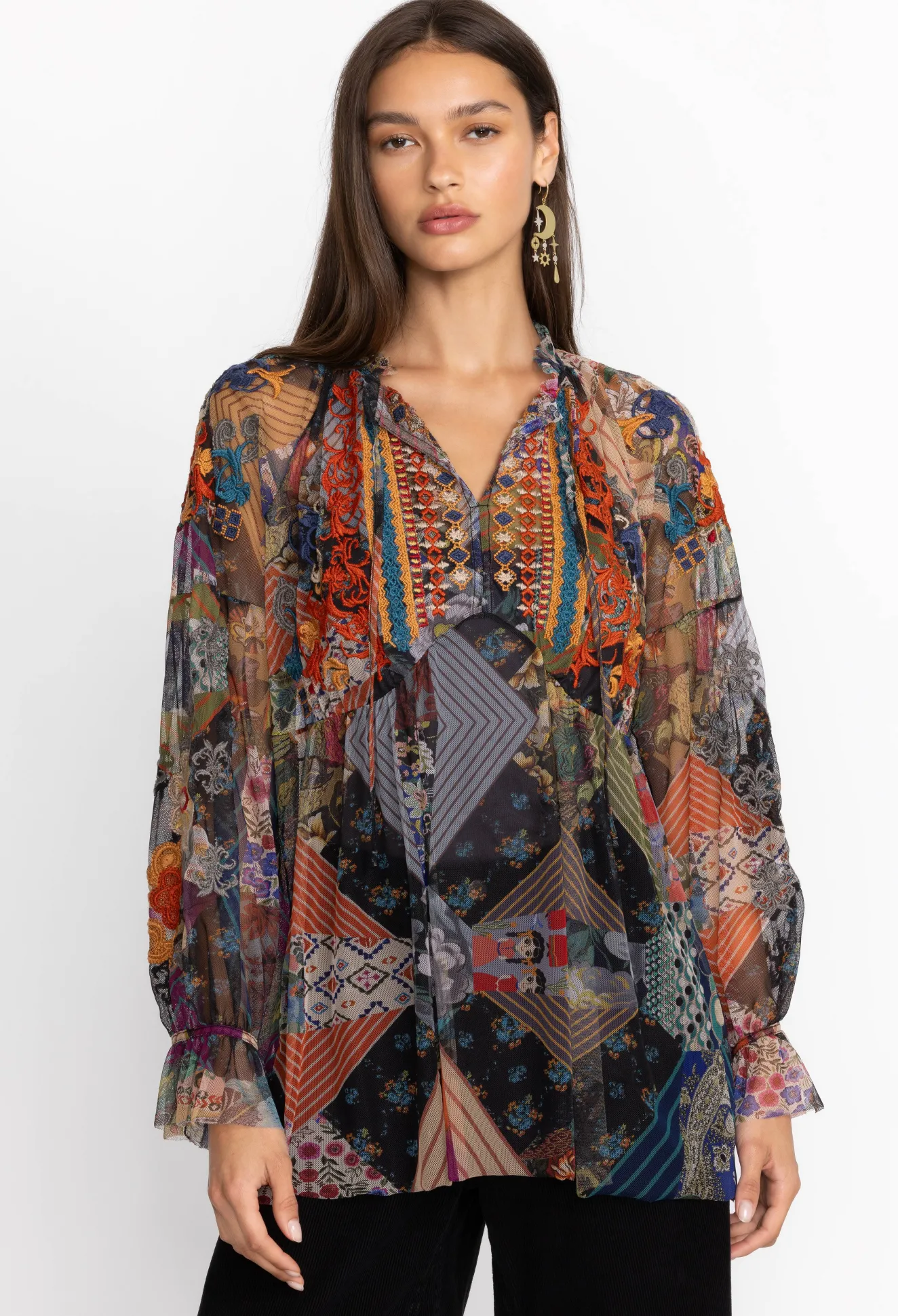 Women Johnny Was Mazzy Poet Blouse