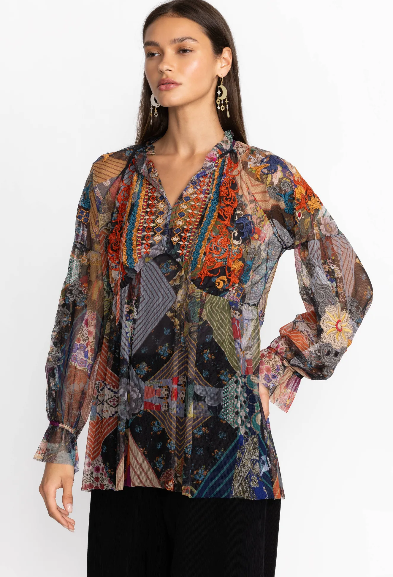 Women Johnny Was Mazzy Poet Blouse