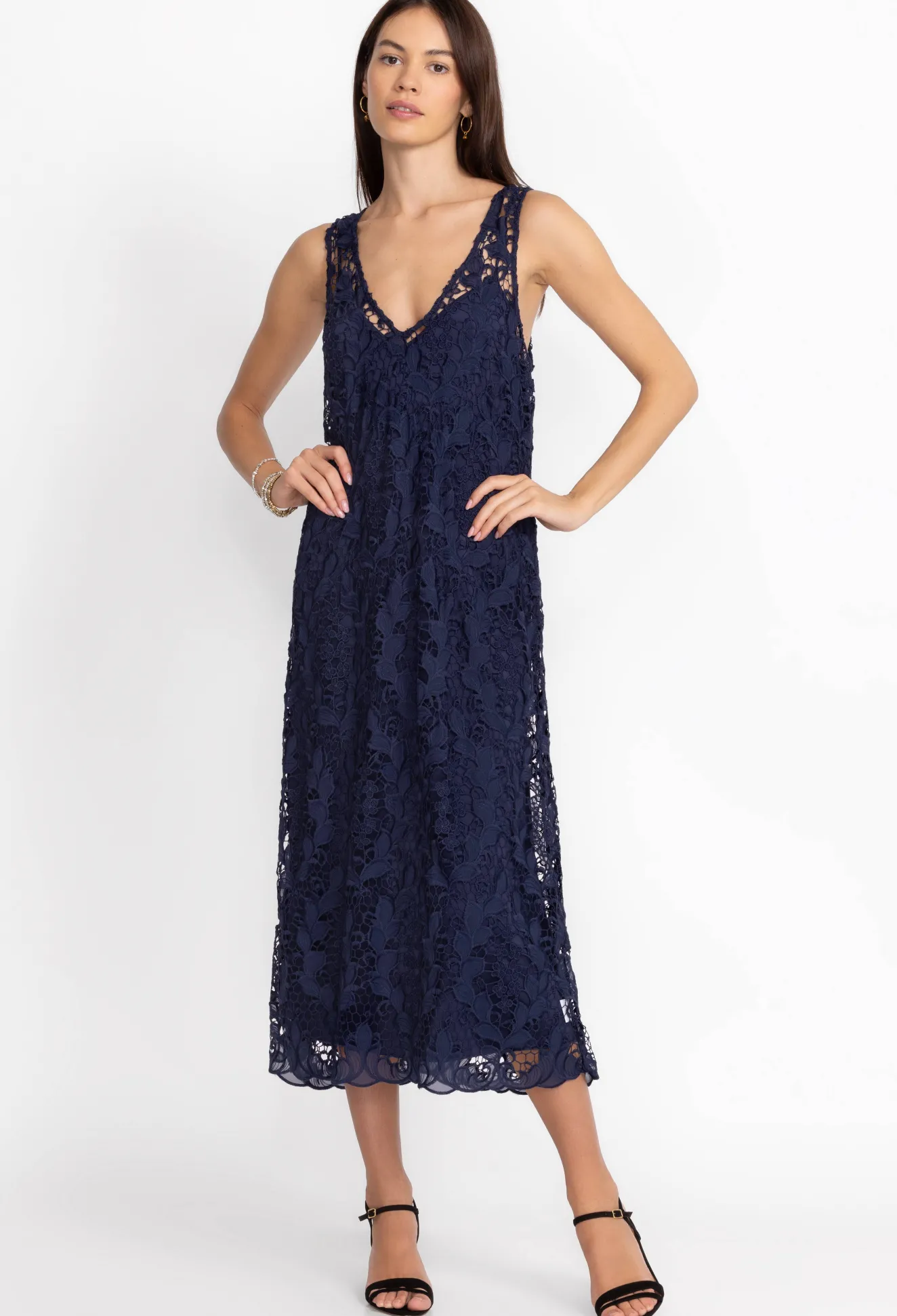 Women Johnny Was Natalie Lace Midi Dress