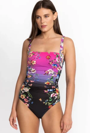 Women Johnny Was Ombre Garden Ruched One Piece