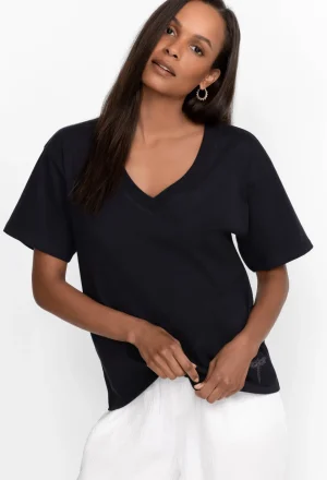 Women Johnny Was Organic Cotton Drop Shoulder Tee